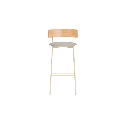 Friday bar stool - sand frame - natural back
